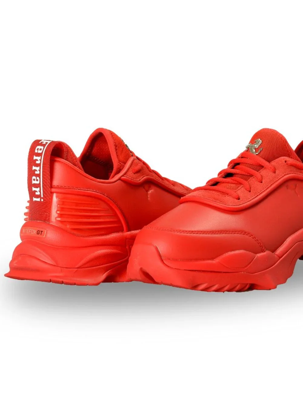 Puma X Scuderia Ferrari Nitefox Red Leather Sneakers Shoes US 11.5 UK 10.5 EU 45